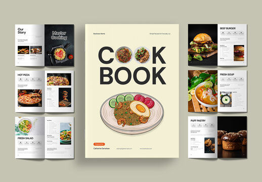 Modern Cookbook Magazine Design for Master Cooking Recipes