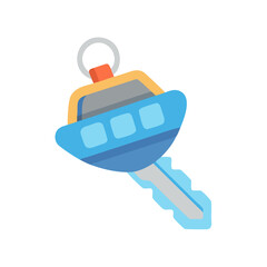 Stylized key isolated on black background in flat design