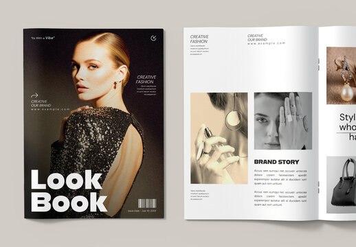 Elegant Fashion Look Book & Lifestyle Magazine Template with Editorial Layout