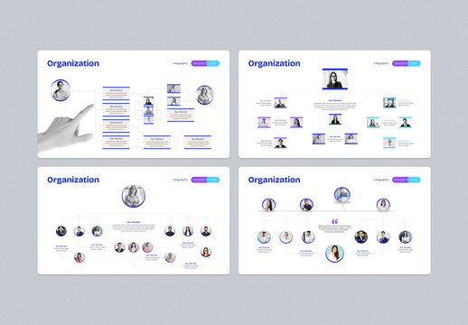 Modern Organization Chart Infographic Template for Corporate Structure and Team Presentation