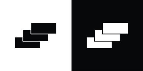 Depth perception icon flat design. Modern style in black color.