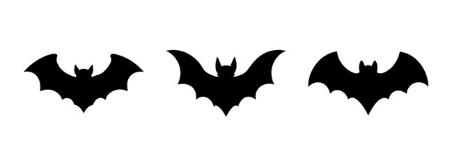 Halloween bat silhouette vector image for spooky season decoration and party invitation design