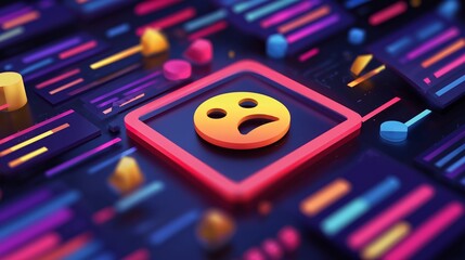 A worried emoji on a digital background symbolizes error handling in programming.