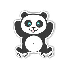 Adorable and playful cartoon panda graphic illustration, a cheerful sticker design radiating joy and charm