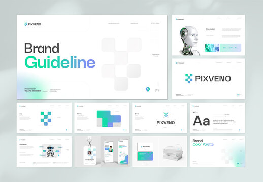 Modern Tech Startup Brand Guidelines Presentation Template for Company
