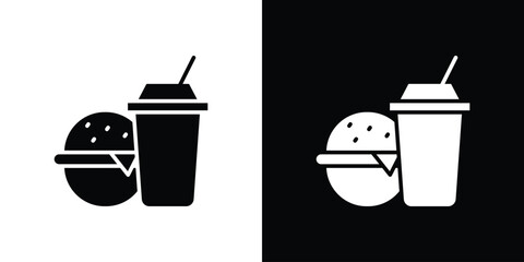 Fastfood icon flat design. Modern style in black color.