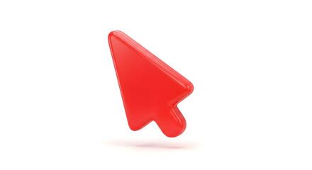 Sleek red cursor pointing the way forward online for website design, user interface and navigation concepts