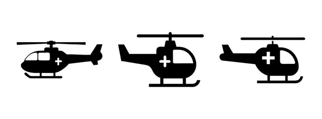 Ambulance helicopter vector graphics medical evacuation air transport rescue service clipart design © PURE VECTOR WORK