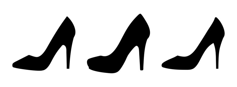 Shop black high heel shoes silhouette vector image for fashion footwear style and design ideas