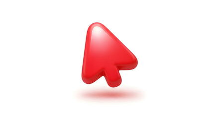 Vibrant red cursor pointing the way, perfect for UI design or website mockups to guide users intuitively