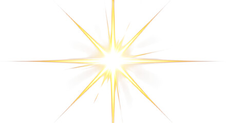 Golden starburst with bright light effect for festive designs