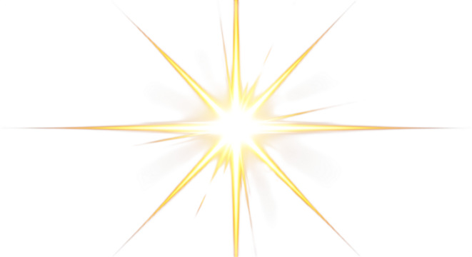 Golden starburst with bright light effect for festive designs