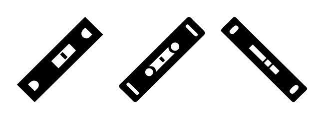 Spirit level tool black silhouette vector illustration alignment leveling equipment accuracy tool