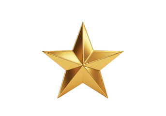 Obraz premium A shiny golden star isolated on white background