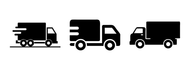 Delivery trucks shipping logistics transport freight service moving company vehicle icon vector art
