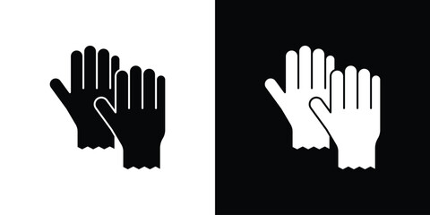 Gloves icon flat design. Modern style in black color.