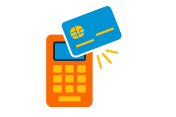 Geometric payment vector cool blue precision edges key icon yellow terminal bold