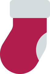 Simple Stylized Red and White Christmas Stocking Icon for Holiday Design