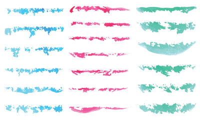 Colorful Hand-Drawn Watercolor Brush Strokes Collection | Vibrant Artistic Paint Texture Elements