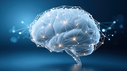 Exploring the Intricacies of the Human Brain: A Detailed Visualization of Neural Networks and Cognitive Connections in a Futuristic Design