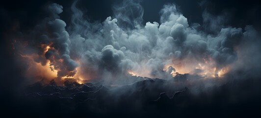 a light Aspidochelone , coming out of the smoke,generative AI