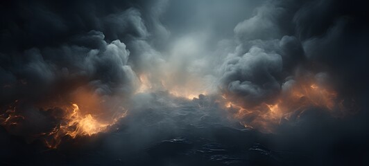 a light Aspidochelone , coming out of the smoke,generative AI