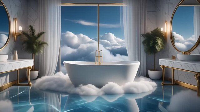 Fantasy Bathtub Clouds Dream Bathroom