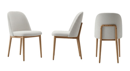 Modern white upholstered dining chair set