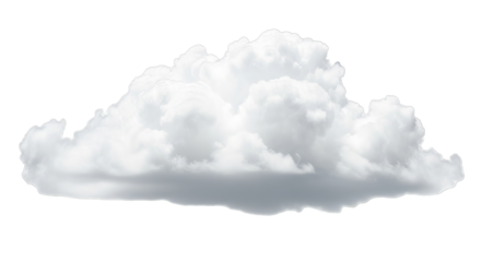 Fluffy white cumulus cloud against black background