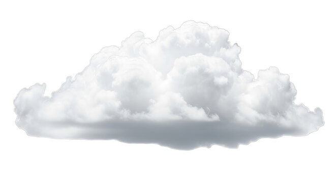 Fluffy white cumulus cloud against black background