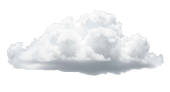 Fluffy white cumulus cloud against black background