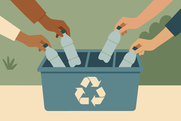 Typography colors scene recycling being no brown off vector compartments minimalist icon