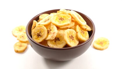 Crispy Banana Chips in a Bowl - A Healthy Snack.