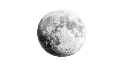 Realistic Moon on Transparent Background