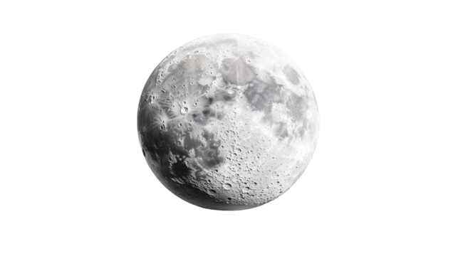 Realistic Moon on Transparent Background
