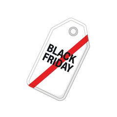 Single Vector Icons of Black Friday Sale Tag with Red Diagonal Stripe. EPS Editable
