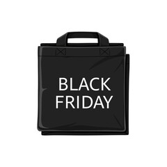 Single Vector Icons of Black Friday Shopping Bag with Text for Sales and Promotions. EPS Editable