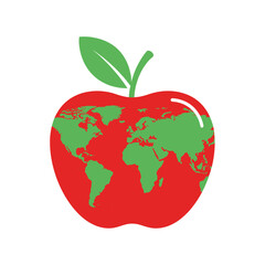 World Map Apple Global Education Health T-Shirt