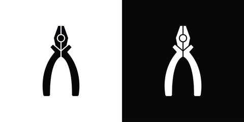 Pliers icon flat design. Modern style in black color.