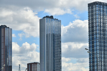 modern residential skyscraper in Moscow, Russia