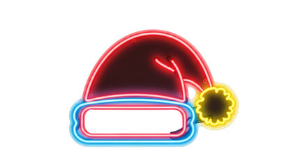 Neon santa hat with empty space for text