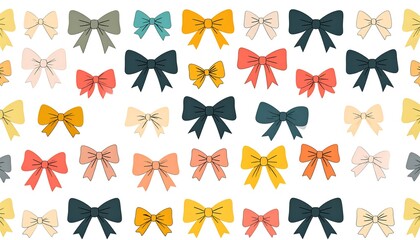 Colorful Bows Pattern - A Whimsical and Playful Design.