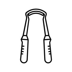 Simple line drawing of a tongue scraper tool