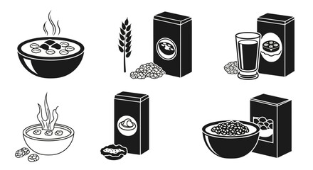 Hot Cereal Breakfast Oatmeal Varieties with Packaging Design and Nutritional Content