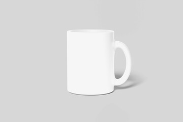 Blank mug mockup isolated on white 3D rendering