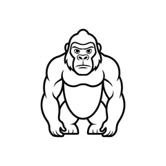 Cartoon gorilla illustration isolated on white background

