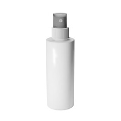 Realistic 3d vector mockup of a white spray bottle isolated on transparent background. For cosmetic, cleaning or perfume product presentation. Modern graphic design.