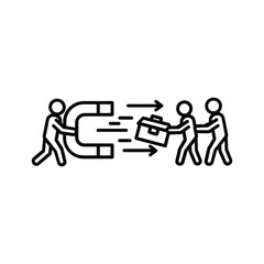 Business concept of attracting customers with a magnet