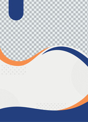Abstract Background with Wave Design in Orange and Blue Colors for Flyer and Poster Layout Templates Vector Illustration