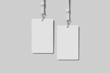 Minimalist ID Card Mockup with Lanyard on Light Background